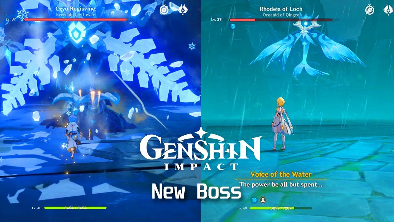 Genshin Impact - Rhodeia of Loch vs Cryo Regisvine New Boss Gameplay - PC Open Beta