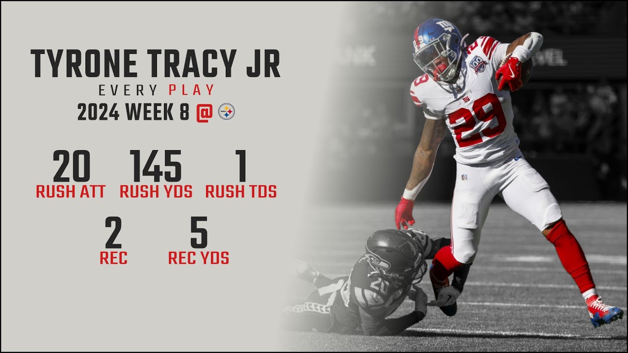 Tyrone Tracy Jr Week 8 Replay: Every Run, Target, and Catch @ Pittsburgh Steelers
