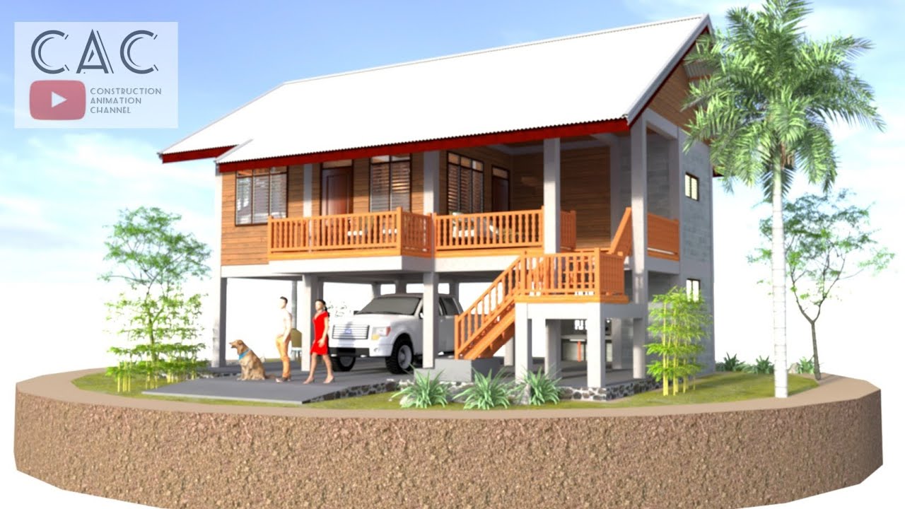 Simple Elevated Farmhouse | Tropical House | 7x11m | Two Bedroom