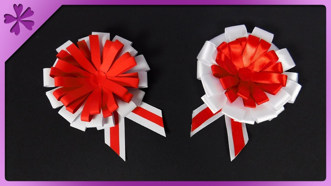 DIY Paper cockade, Ribbon cockade, easiest way (ENG Subtitles) - Speed up #630
