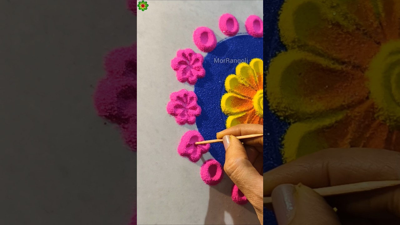 Very Beautiful and Easy Rangoli Designs #shorts #rangolidesigns #easyrangoli