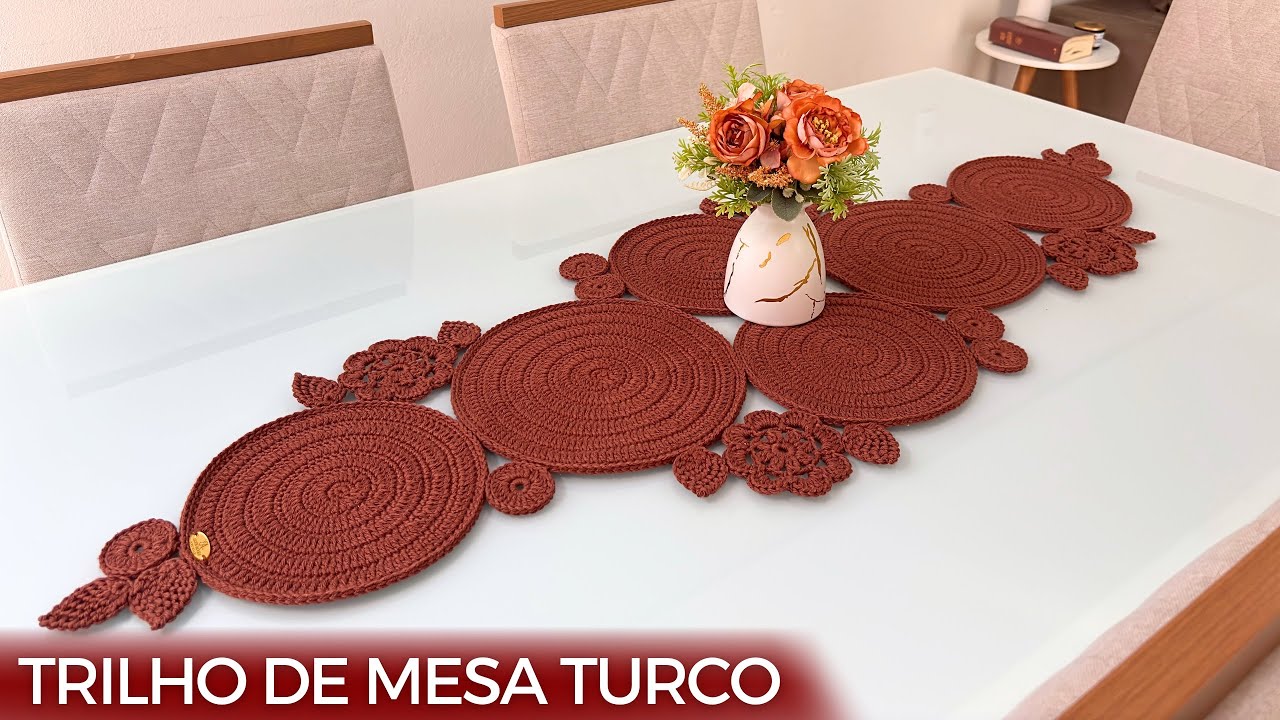 TRILHO DE MESA TURCO | POR ELEN ALVES #crochettutorial #crochet 