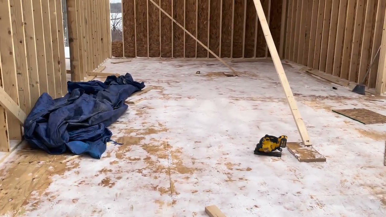 2-9-26 Lunch Break from installing trusses. 
