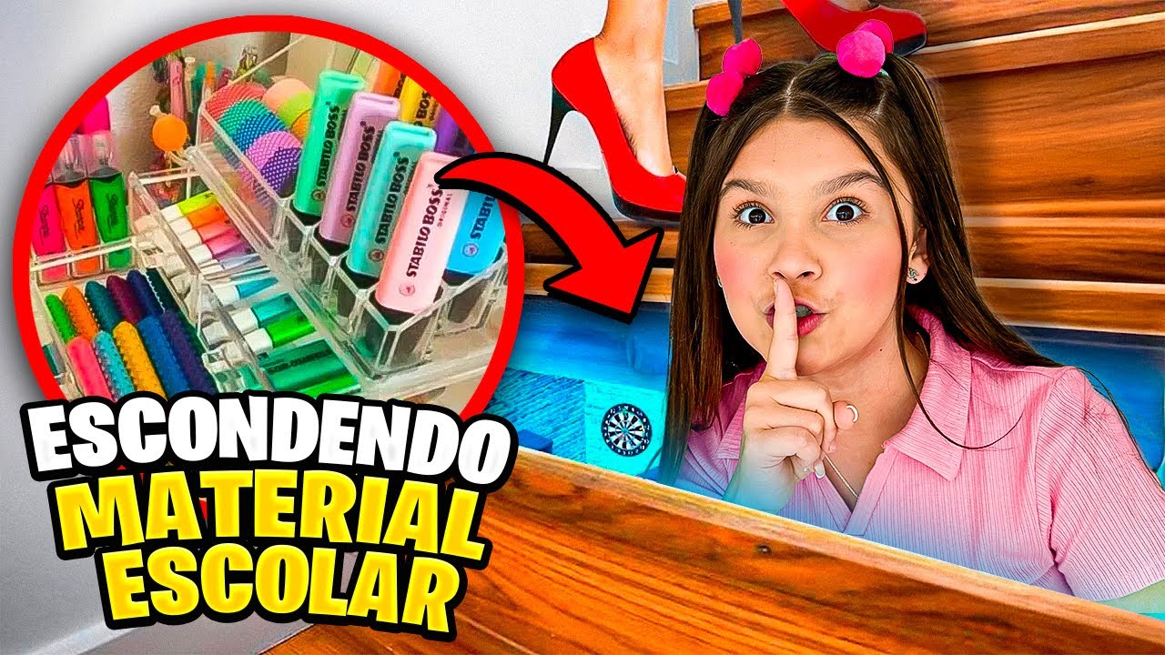 ESCONDENDO MATERIAL ESCOLAR *Meu pai não pode descobrir