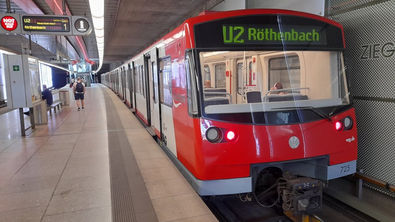 Mitfahrt in der U2 von Röthenbach bis Ziegelstein im DT3 747