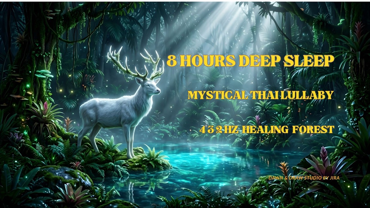 8 HOURS Instant Deep Sleep 🌿 432Hz Healing Frequency & Thai Flute in Mystical Forest