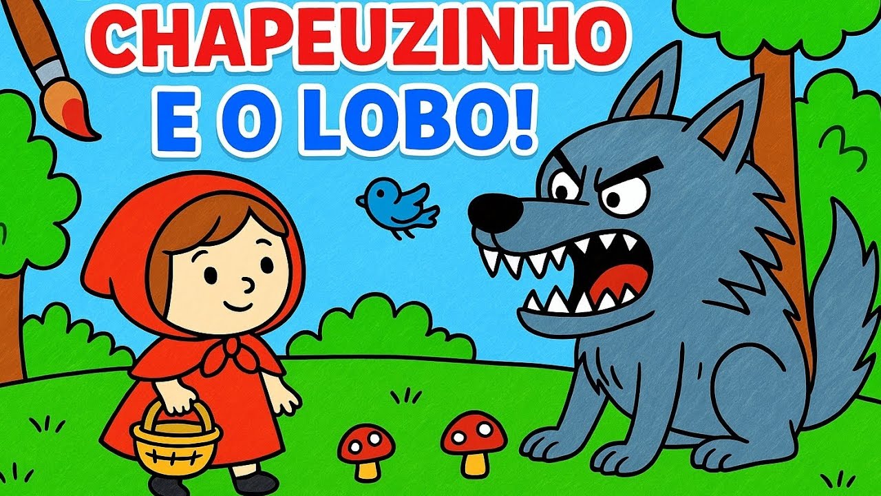 Colorindo Chapeuzinho Vermelho e o Lobo Mau 