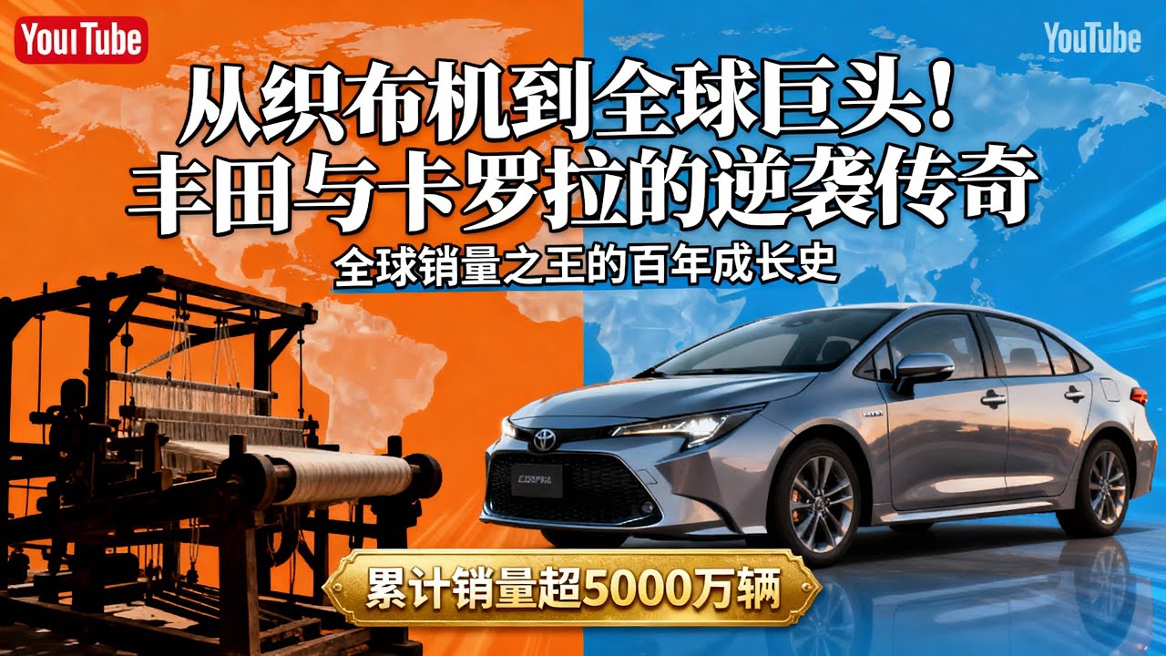 丰田百年历程：从棉纺厂到全球巨头的蜕变之路 从棉纺厂到全球汽车巨头，丰田以模仿起家却屡次突破危机：首台发动机研制、战时转型军需品、皇冠轿车打开国际市场。