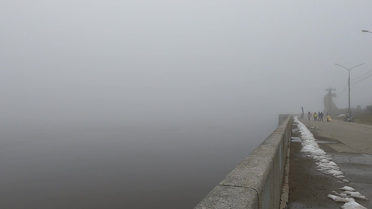 Плотный туман в Архангельске