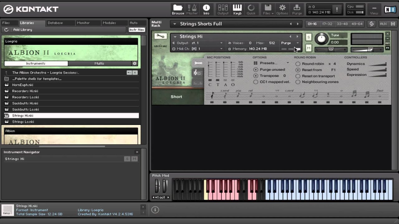 Spitfire Walkthrough - Albion II Loegria Strings