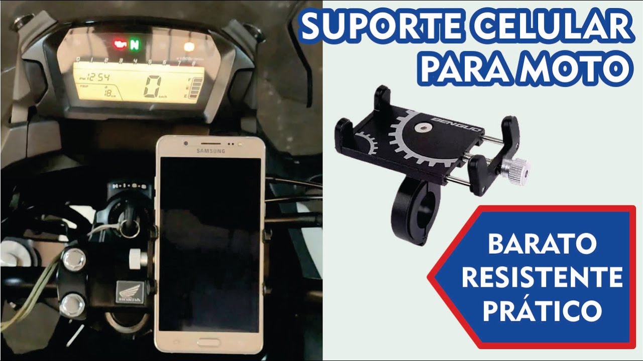 O MELHOR suporte CELULAR para moto - Barato|Resistente|Prático