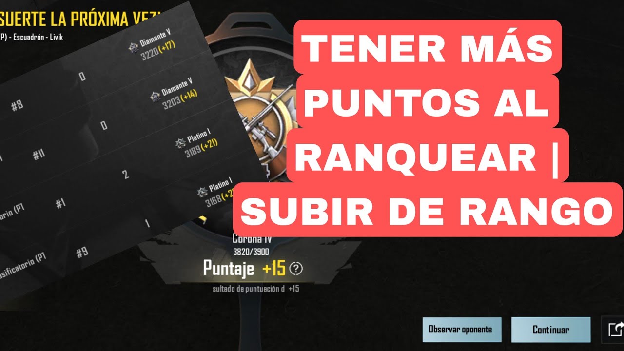 Obtener más puntos al subir de rango | PUBG MOBILE 2022