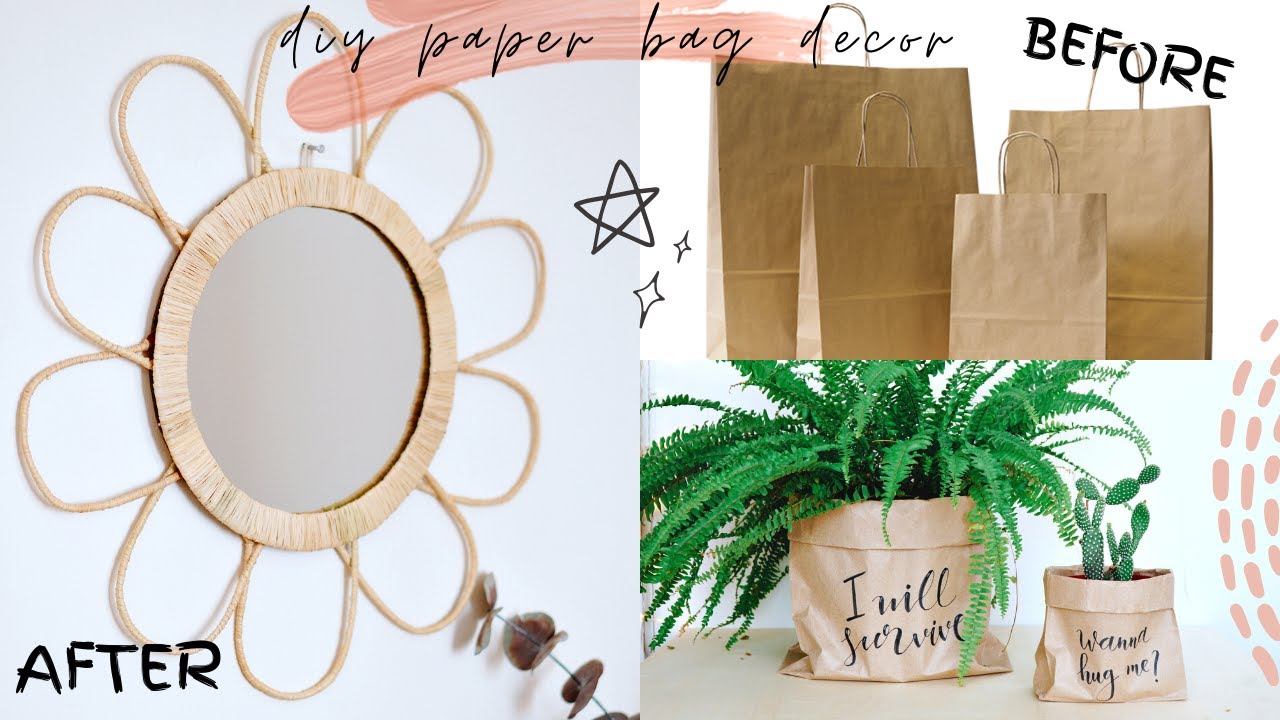 Kağıt Çantayla Yapabileceğiniz Harika Dekorasyon Fikirleri! // DIY Paper Bag Upcycle!