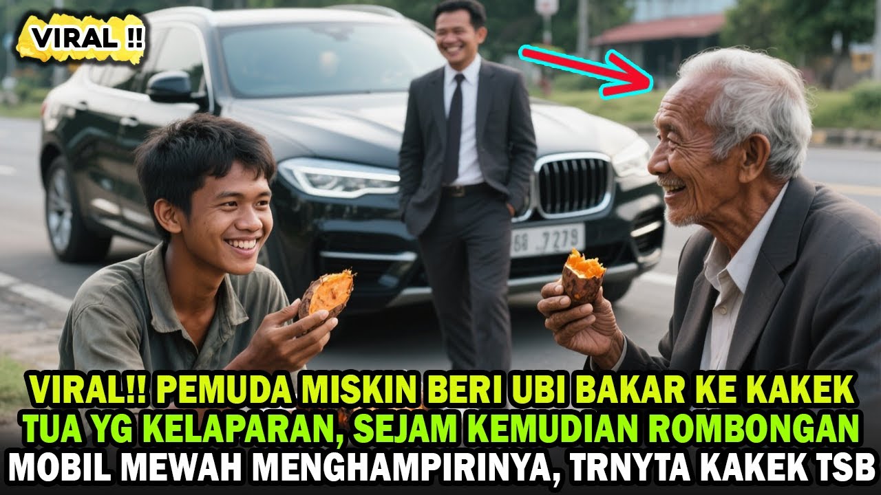 VIRAL!! BERI MAKAN KAKEK TUA YG KELAPARAN, SEJAM KEMUDIAN PEMUDA MISKIN DIHAMPIRI MOBIL MEWAH TRNYTA