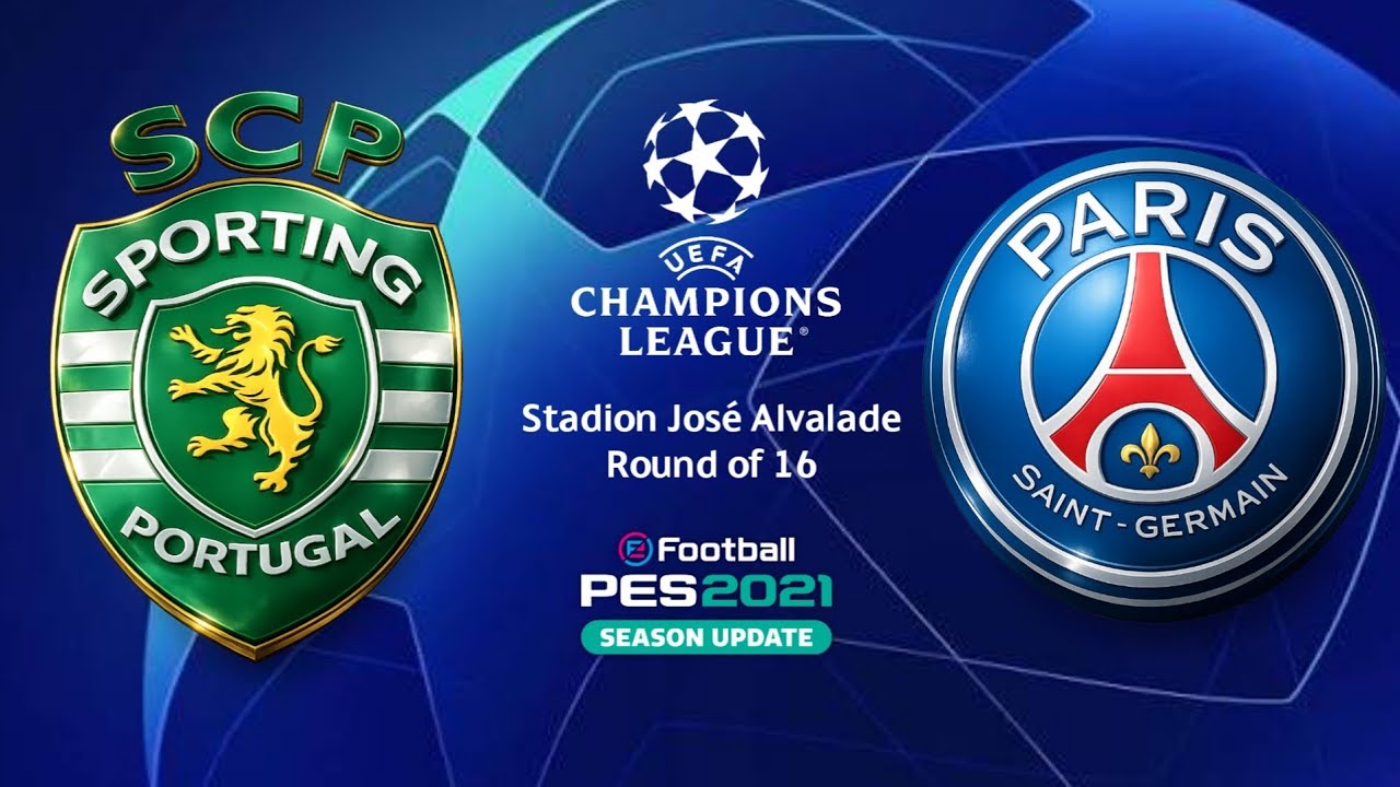 Efootball PES 2021 4K | UCL Round of 16 | Sporting CP vs Paris Saint-Germain | Match Day 1 | Grup A