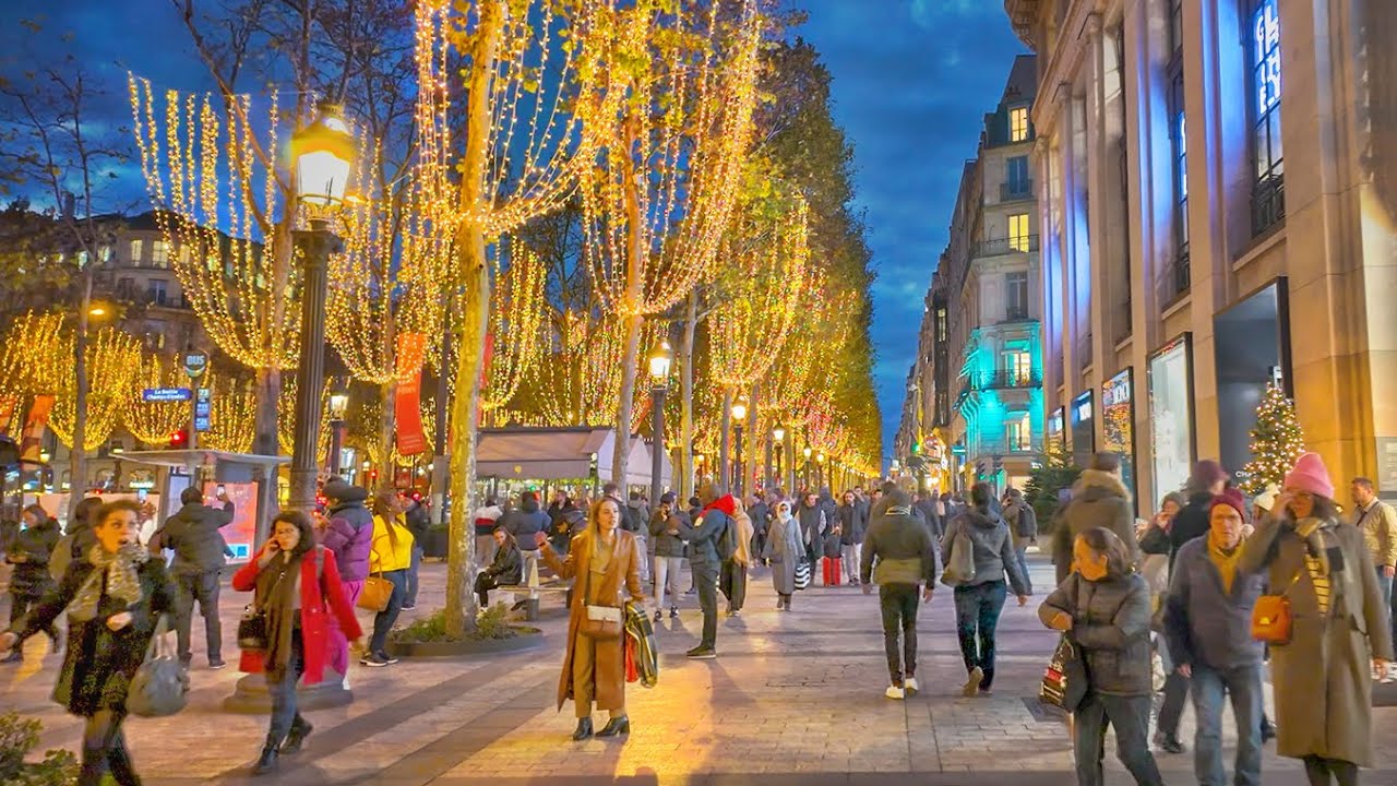Paris Christmas Lights 2023 ✨ Champs-Élysées Paris Christmas Walk 🎄 Paris, France 🇫🇷 4K HDR