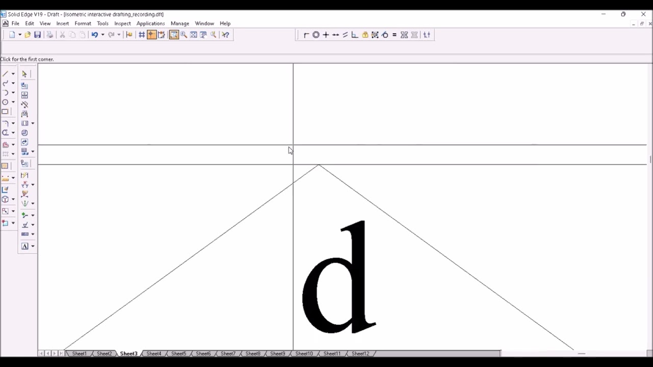 Isometric projections using solid edge v19 - interactive drafting video01