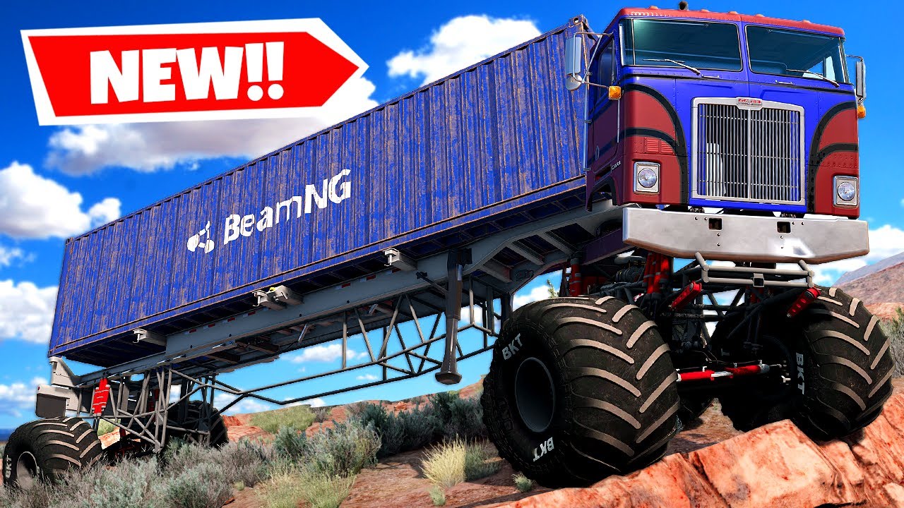 Hauling a Trailer with a MONSTER SEMI TRUCK During a Chase in BeamNG Drive Mods!