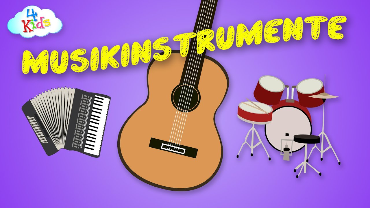 Musikinstrumente Bezeichnungen und deren Klang lernen f&uuml;r Kinder (deutsch)
