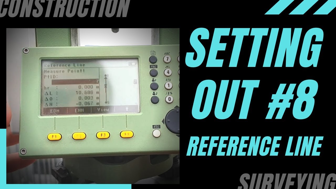 SETTING OUT - How to use a Total Station REFERENCE LINE program.Step by step guide on EDM ref. line.