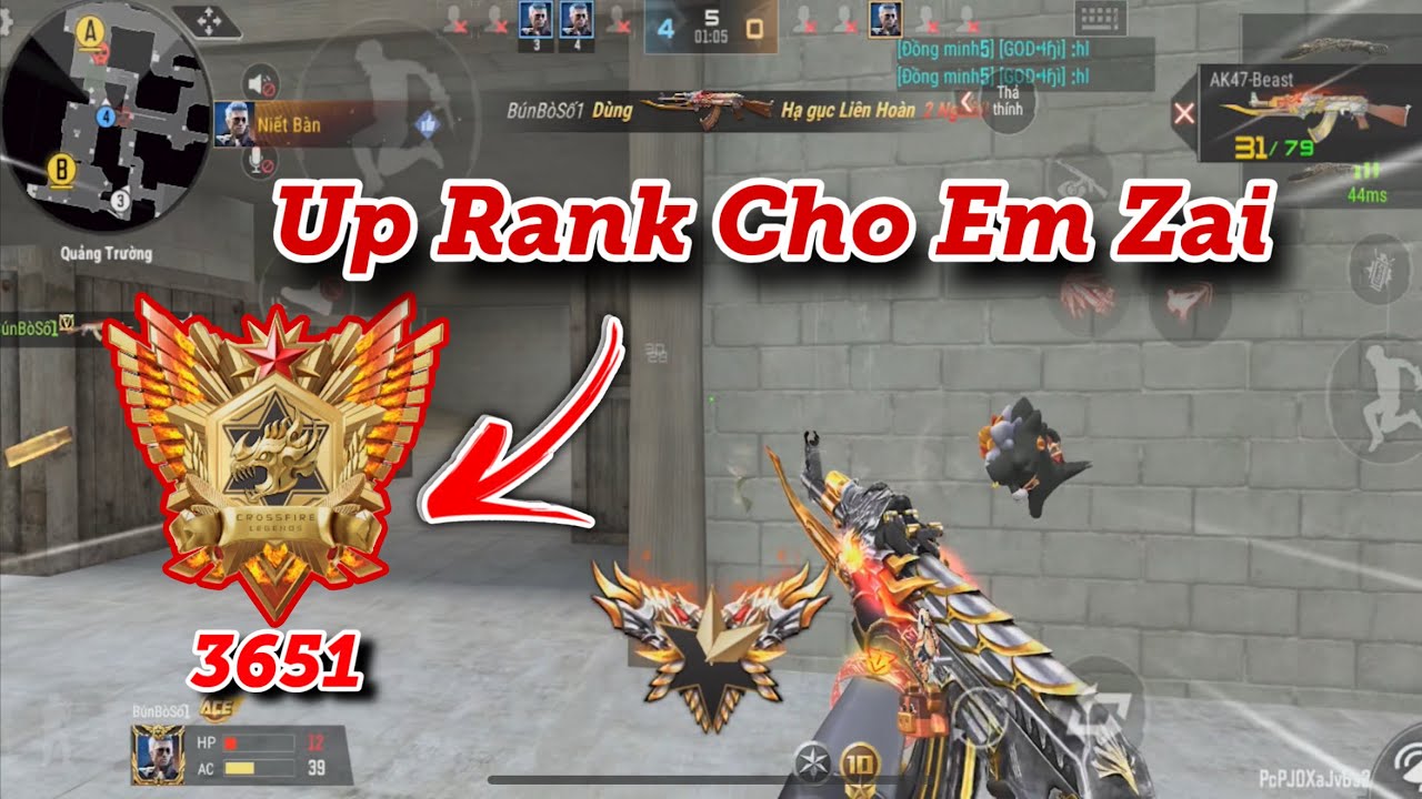 CF Legends | Up Rank 3k7 Cho Em Zai Lùa Địch Như Lùa Vịt Hê Hê | Tường CT