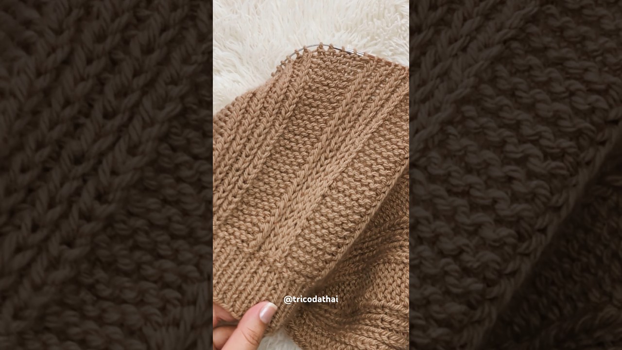 Ponto para touca de tric&ocirc;! Barra inglesa com pontos simples. Clique para assistir 🧶
