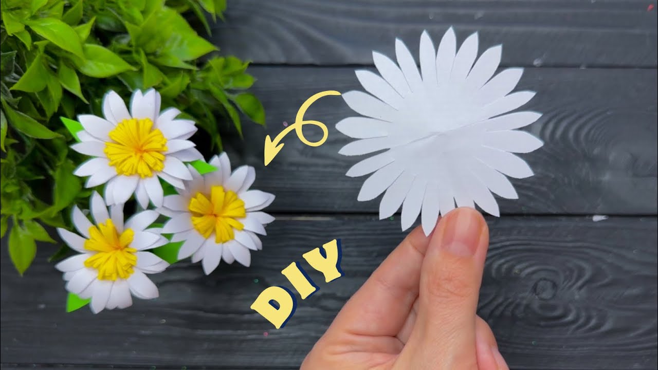 ЛЕГКИЕ Бумажные Цветы Ромашки DIY Идеи поделок из бумаги