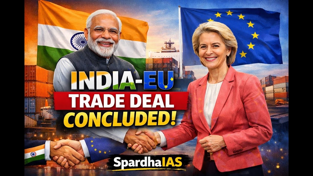 India–EU Trade Deal Finally Concluded | Why It Matters for UPSC GS-2, GS-3, Prelims | SpardhaIAS