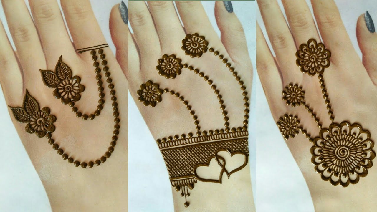 Beautiful collection of Karwachauth special mehndi designs for back hand | Henna jewellery mehndi