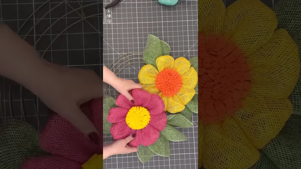 How to Make a Multi Flower Wreath / How to Make a Mini Flower Wreath / How to Make a Triple Flower