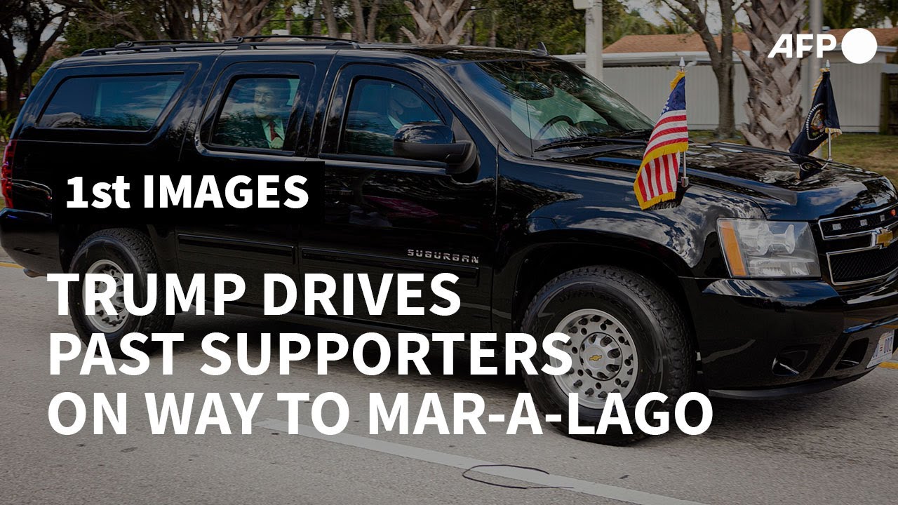 Trump drives by supporters on way to Mar-a-Lago | AFP
