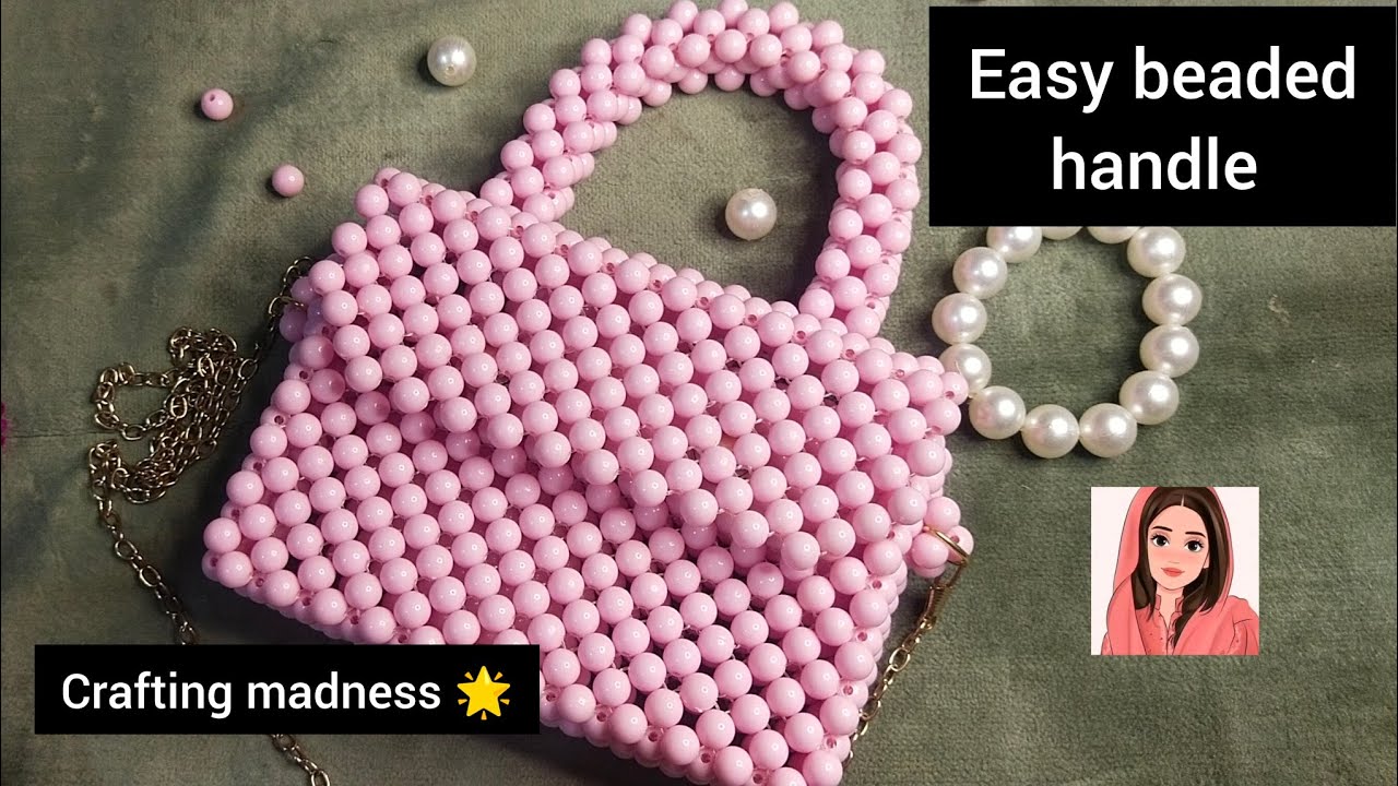 How to make a beaded bag handle | How to attach a handle to a beaded bag | Easy beaded bag tutorial