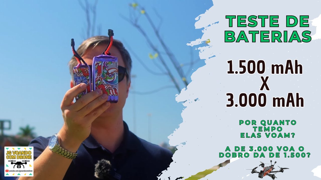 TESTE DE BATERIAS: a de 3.000 mAh voa o DOBRO do tempo que a de 1.500 mAh no drone FPV Vapor D5?