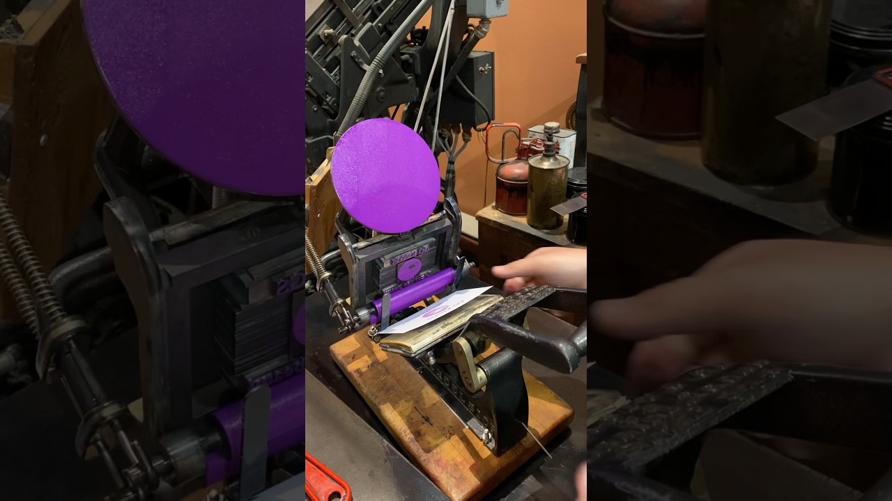 Letterpress printing purple cards in support of the Sacramento Kings NBA basketball team 🏀
