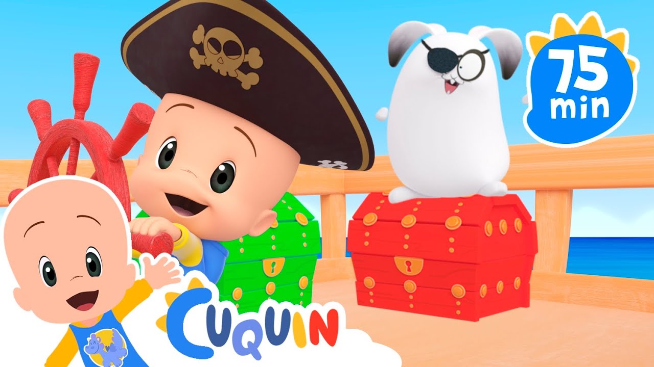 Ba&uacute;s coloridos do tesouro Cuquin 🏴☠️️🪙 Aprenda as cores com os v&iacute;deos educativos do Cuquin