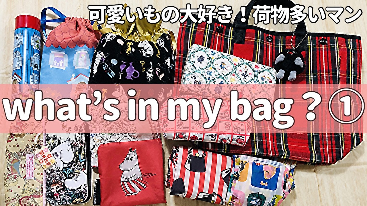 【what’s in my bag？①】可愛い物大好き💖ムーミンおたく荷物多いマンのバッグの中身を紹介します🎵赤いタータンチェックのトートバッグ👜BEAMS - BAG'n'NOUN