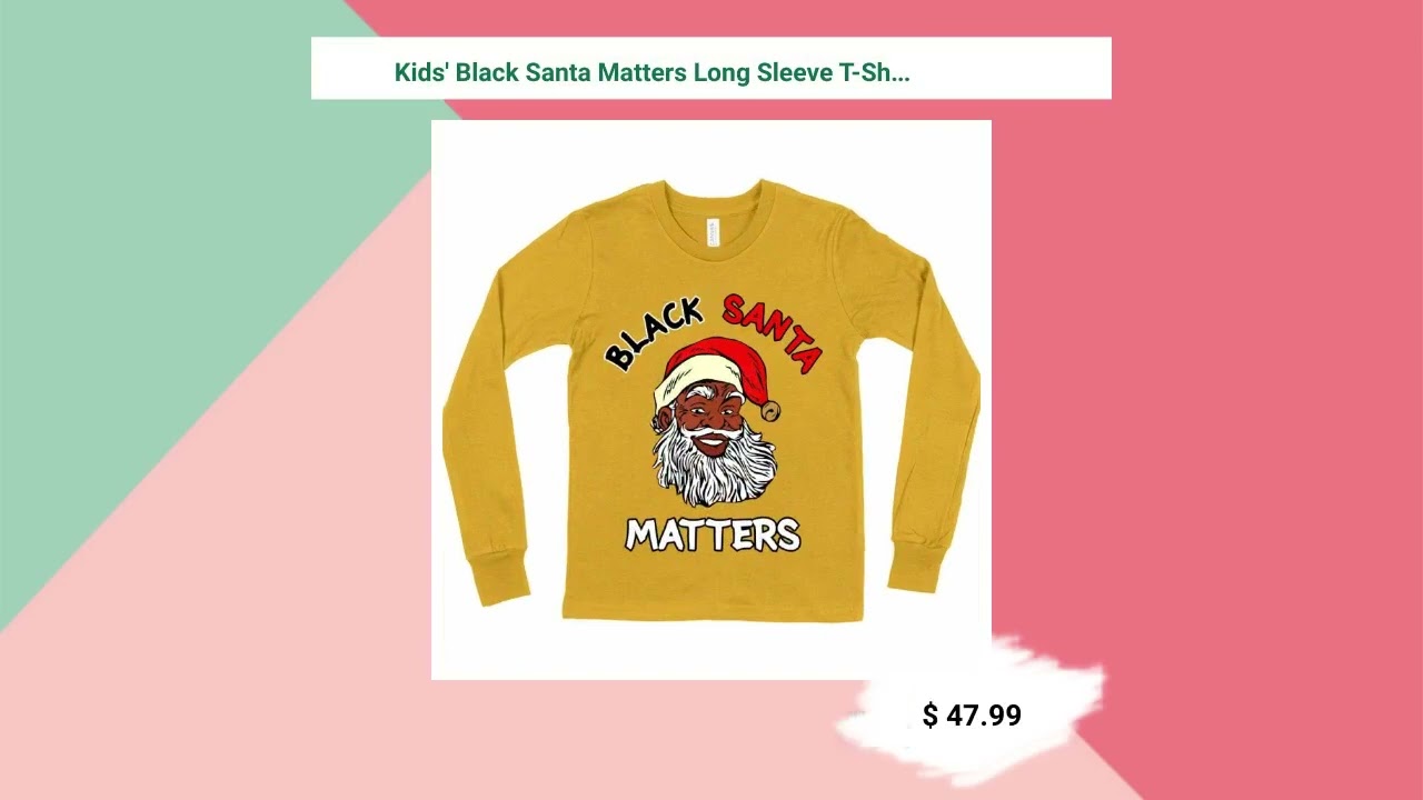 Kids' Black Santa Matters Long Sleeve T-Shirt - Black Christmas T-Shirts