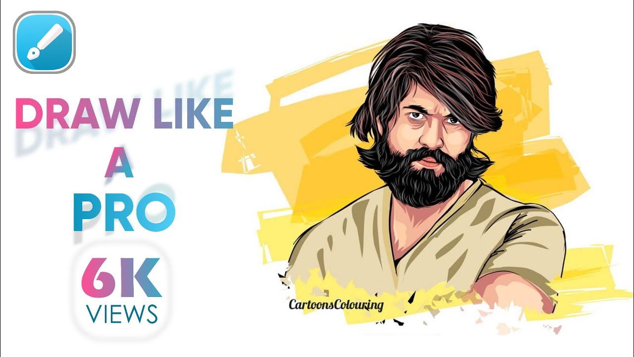 KGF YAASH || HOW TO DRAW DIGITAL DRAWING || INFINITE DESIGN TUTORIALS || KGF 2