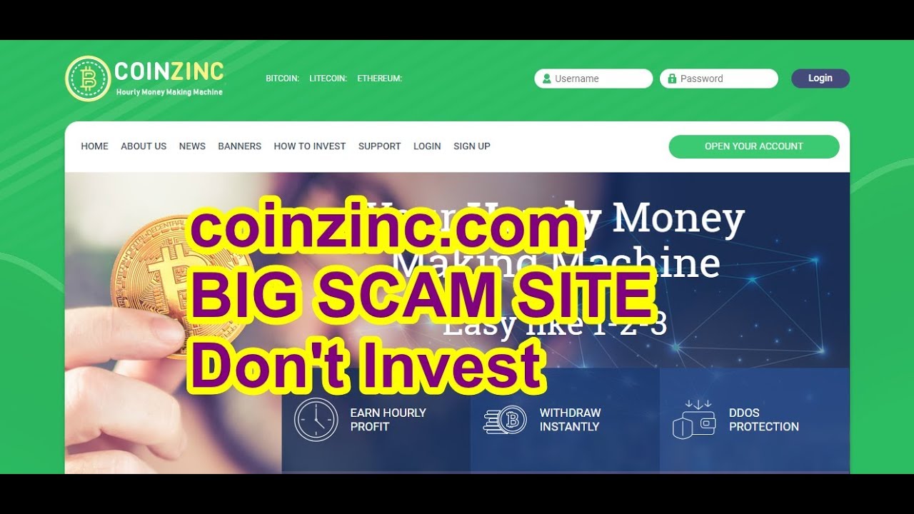 coinzinc.com Don't Invest 100% Big Scam Site