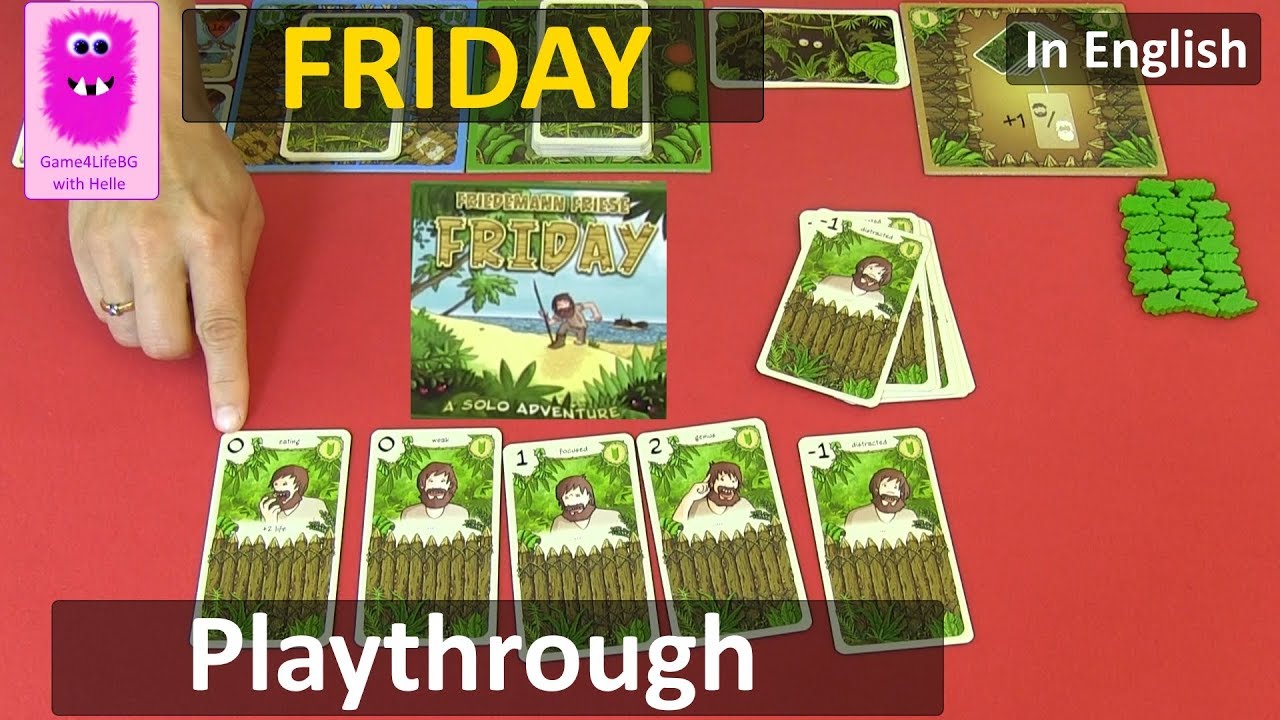 Friday, Playthrough (In English, Solo card game)