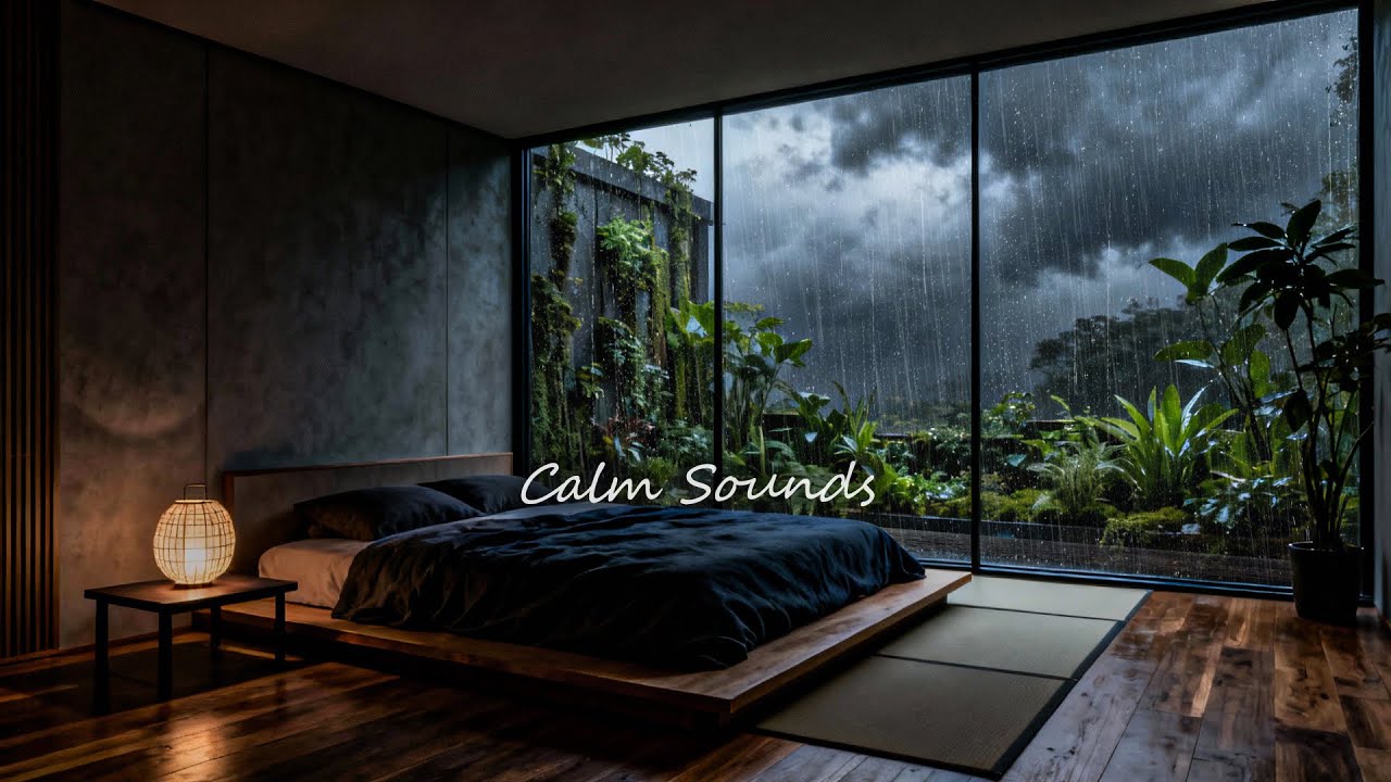 3 Hours of Rain Sounds + Soft Piano | Cozy Rain Room for Anxiety Relief