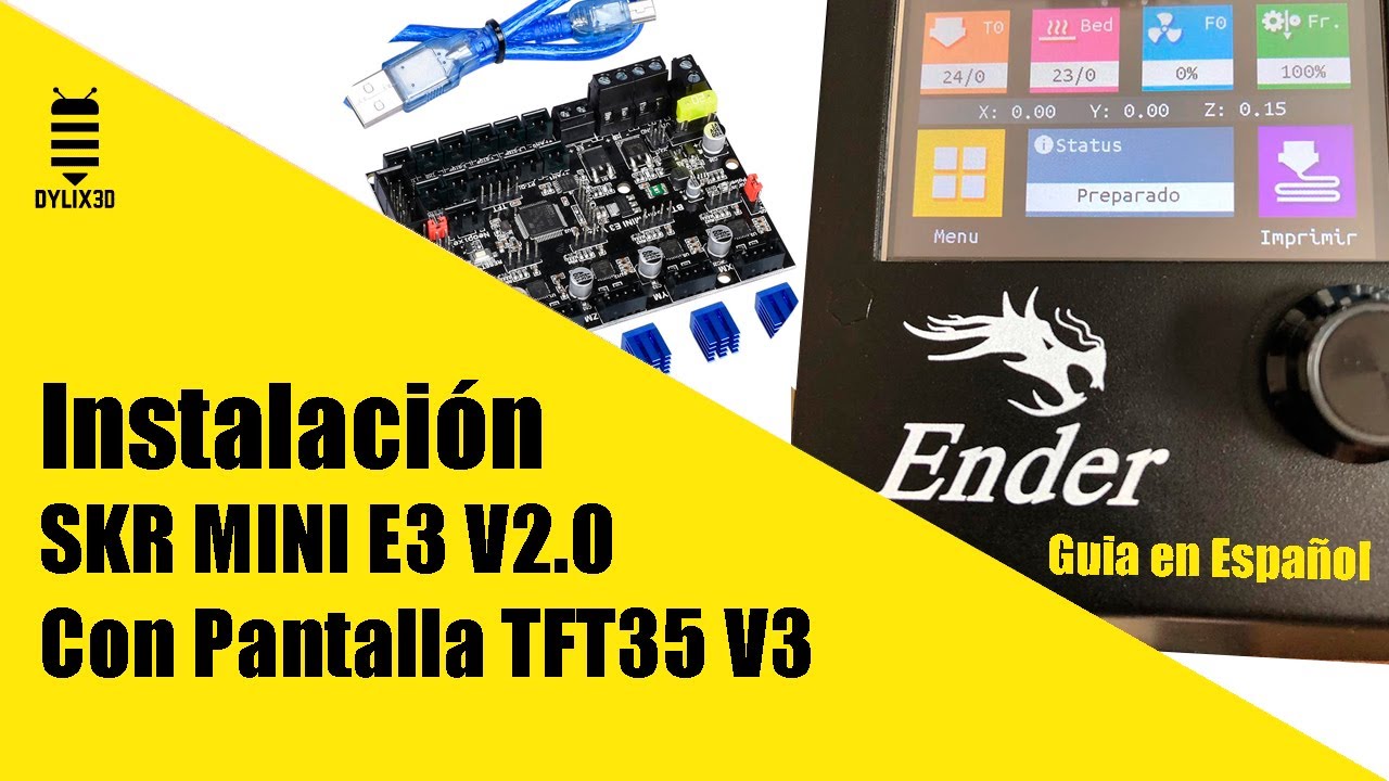 Instalación SKR Mini E3 V2 - TFT35 V3 en Ender 3 / Ender 3 Pro - Guía en Español