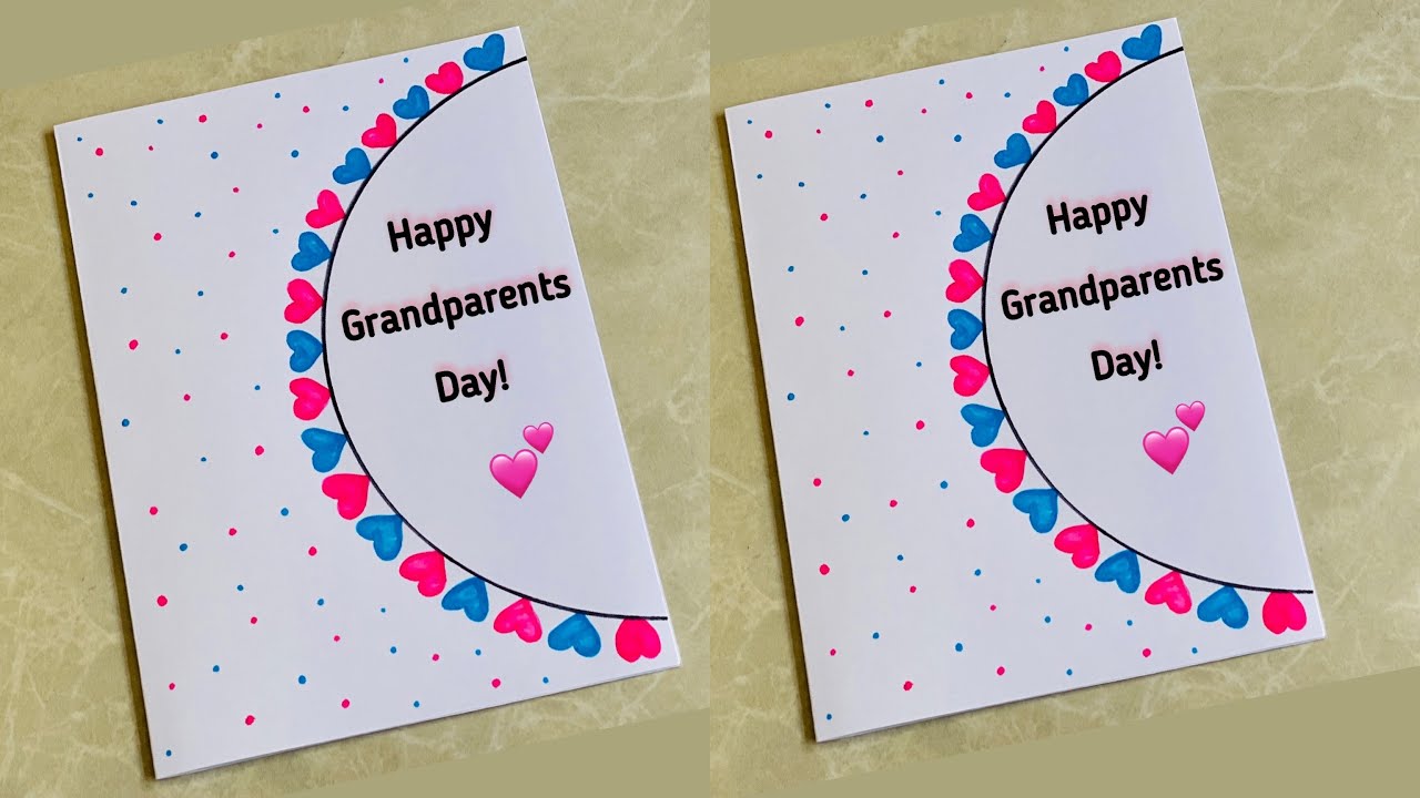 White paper Grandparents Day Card🥰without glue & scissors | Easy Greeting Card For Grandparents👵👴
