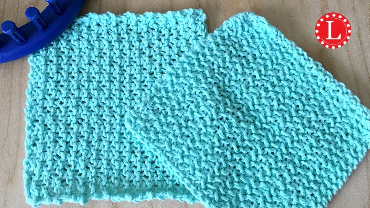 Вязание полотенец для посуды LOOM KNIT, текстурированный стежок из семян — для начинающих, лёгкий