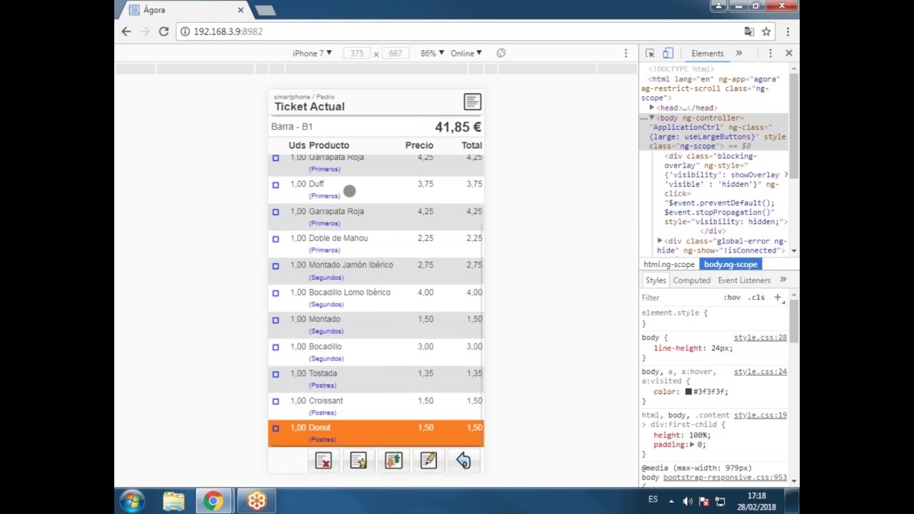 Uso y configuración de comanderas