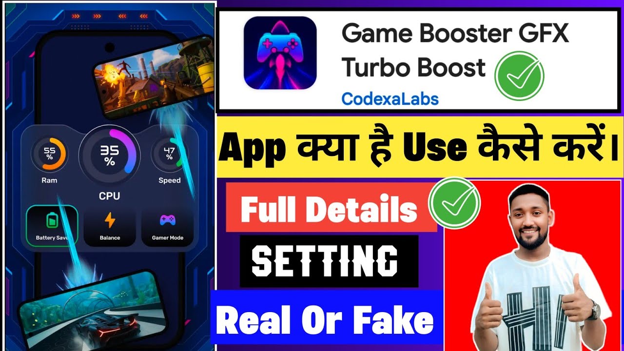 🎮 Game Booster GFX Turbo Boost App Full Review | Setting, Use & Real or Fake in Hindi