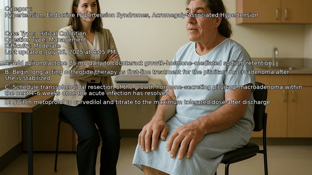 Acromegaly-Associated Hypertension, Endocrine Hypertension Syndromes, Hypertension - Full Vignette w
