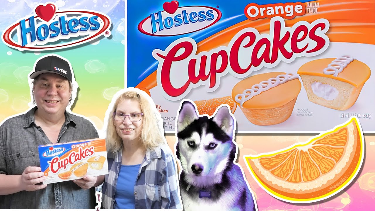Hostess ORANGE Cup Cakes - REAL Review - with the DOGS