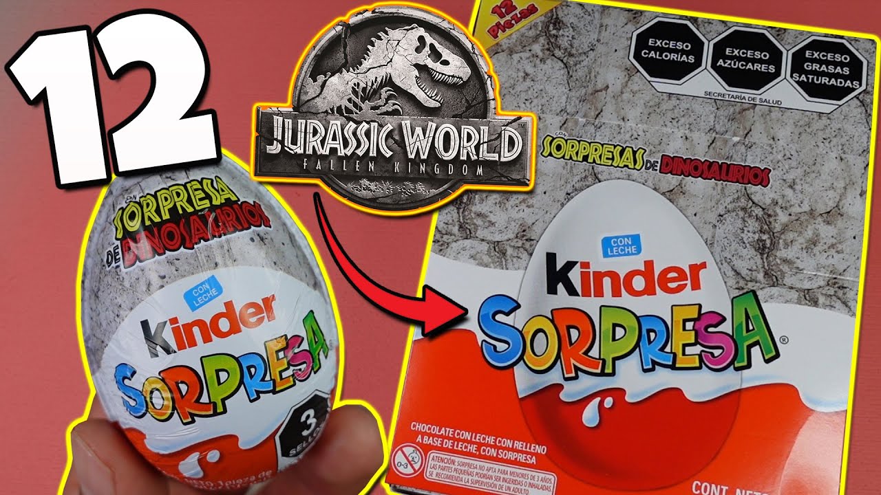 Abri 12 Kinder Sorpresa Jurassic World 3 DOMINION 2021- Caja completa de Huevito Sorpresa