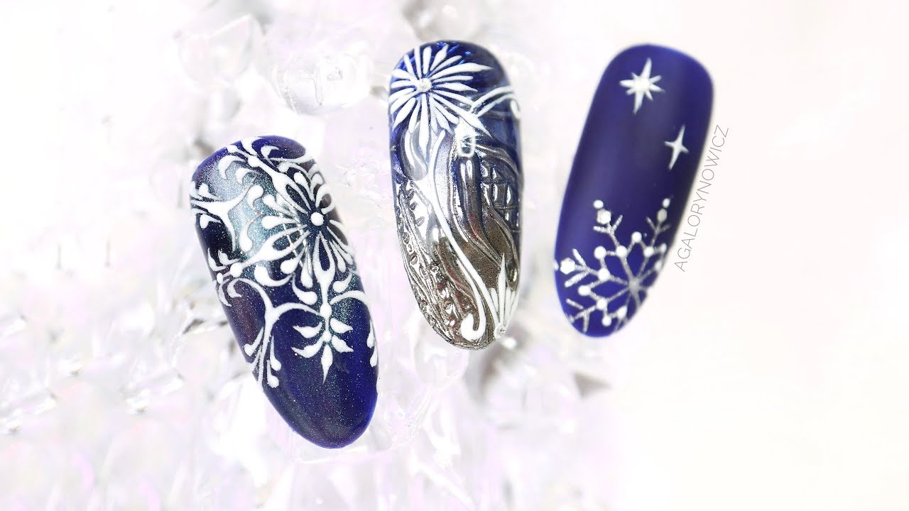 Śnieżynki na paznokciach krok po kroku ❄️❄️  Snowflake nail art tutorial ❄️❄️